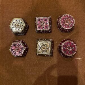 Set of 6 Trinket boxes made in India